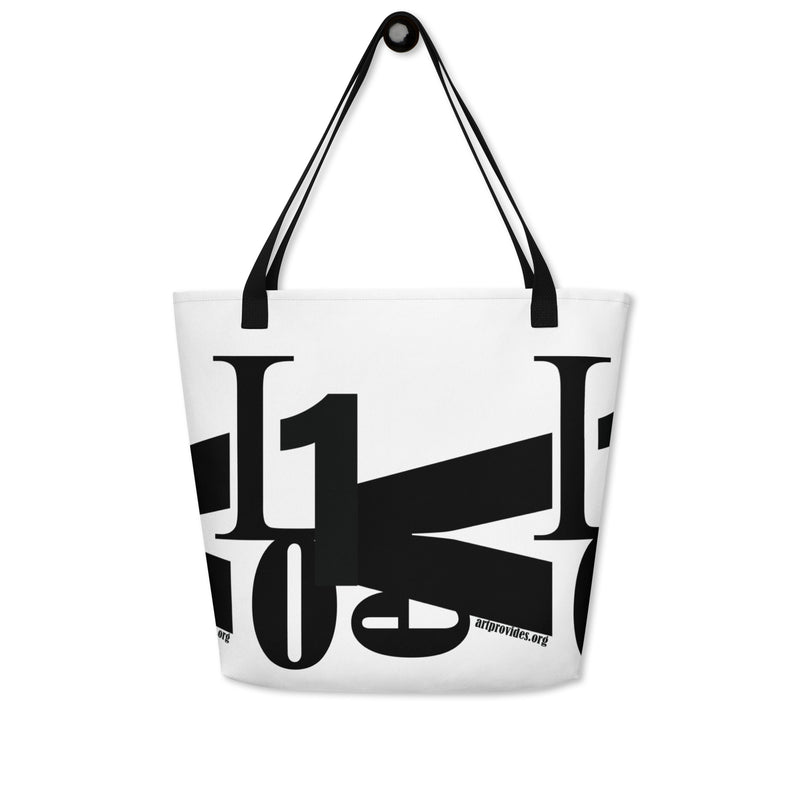 1 LOVE All-Over Print Large Tote Bag