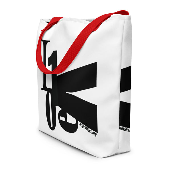 1 LOVE All-Over Print Large Tote Bag
