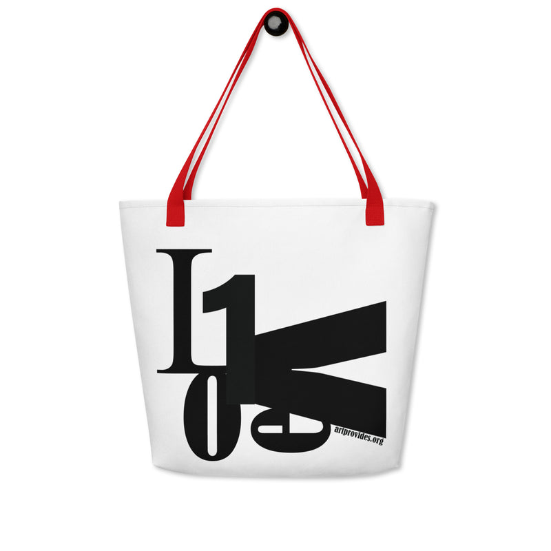 1 LOVE All-Over Print Large Tote Bag