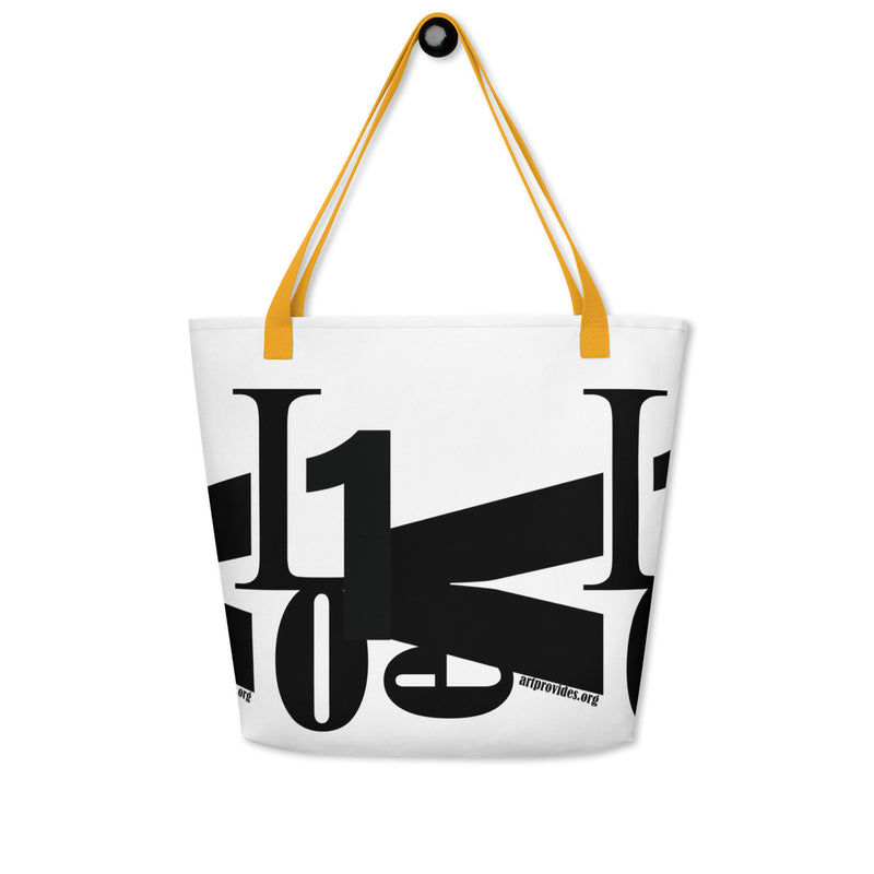 1 LOVE All-Over Print Large Tote Bag