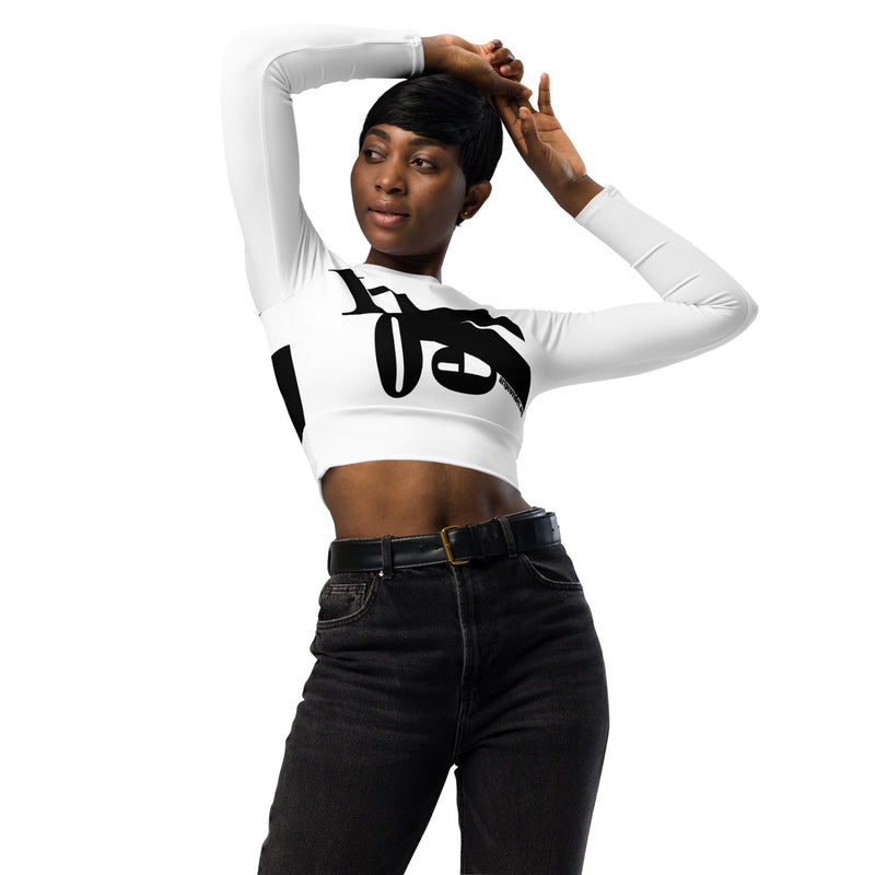 1 LOVE Recycled long-sleeve crop top