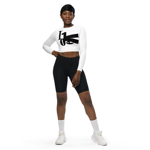 1 LOVE Recycled long-sleeve crop top