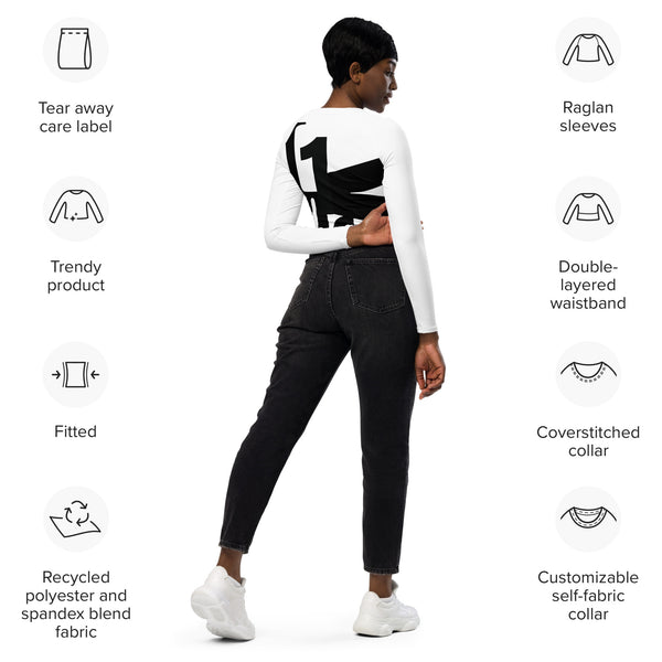 1 LOVE Recycled long-sleeve crop top