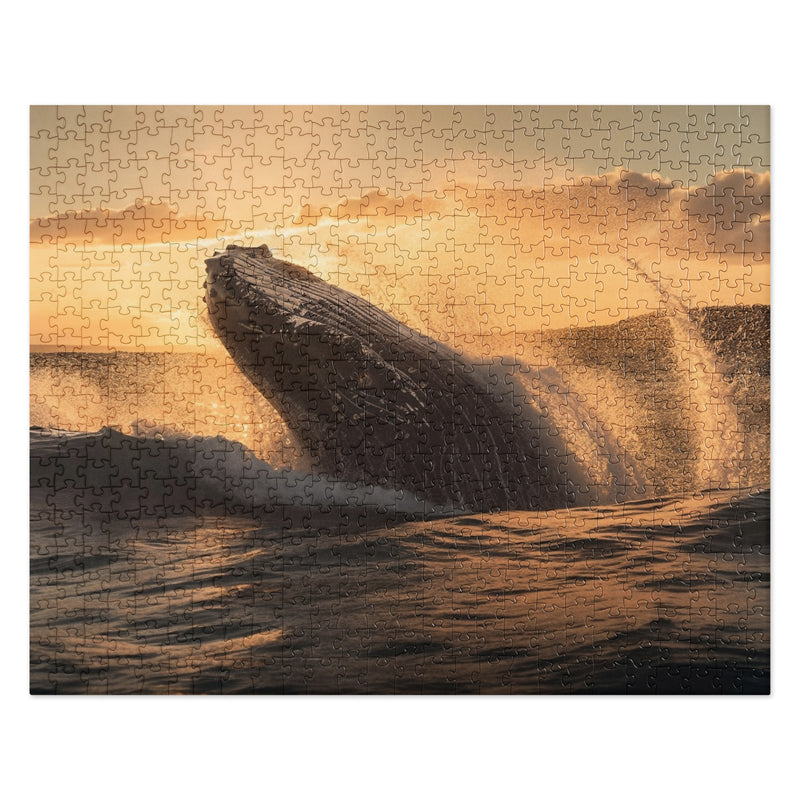 Humpback Breaching at Dawn Jigsaw puzzle