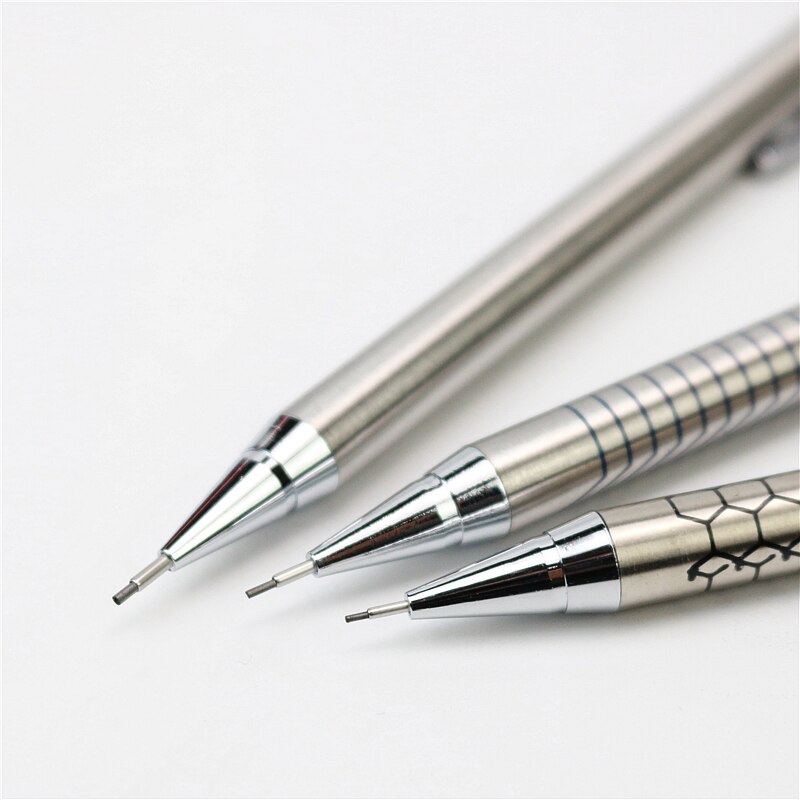 2PCS/Lot High quality metal mechanical pencil 0.5 0.7 0.9mm refills Office school student writing painting stationery