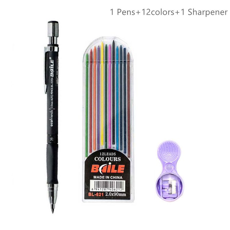 2.0mm Mechanical Pencil Set 2B Automatic Pencils with Color/Black Lead –  ART Provides