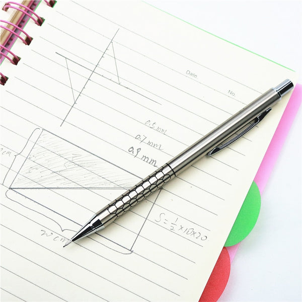2PCS/Lot High quality metal mechanical pencil 0.5 0.7 0.9mm refills Office school student writing painting stationery
