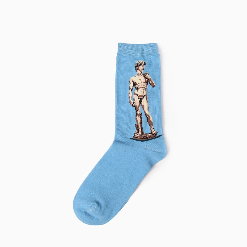 Autumn winter Retro Women New Art Van Gogh Mural World Famous Oil Painting Series Men Socks Funny Socks