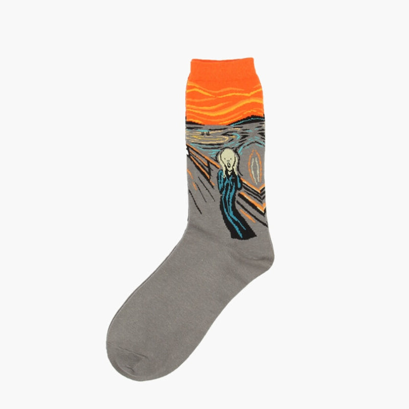 Autumn winter Retro Women New Art Van Gogh Mural World Famous Oil Painting Series Men Socks Funny Socks