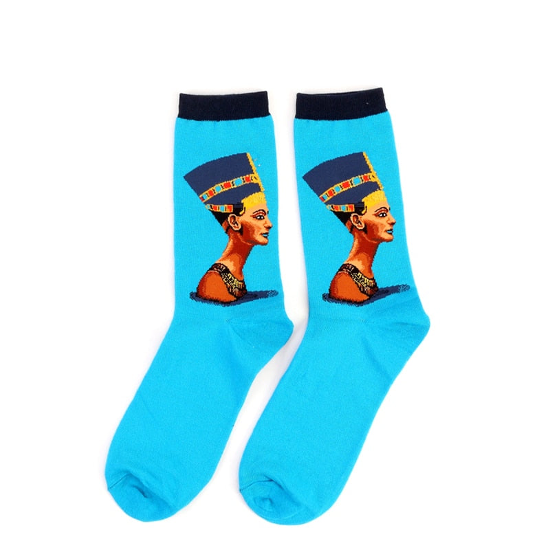 Autumn winter Retro Women New Art Van Gogh Mural World Famous Oil Painting Series Men Socks Funny Socks