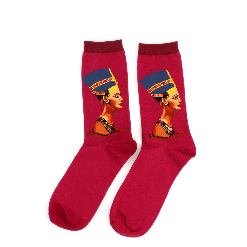 Autumn winter Retro Women New Art Van Gogh Mural World Famous Oil Painting Series Men Socks Funny Socks