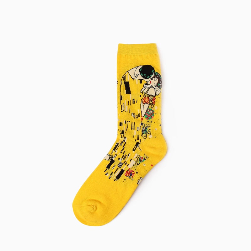 Autumn winter Retro Women New Art Van Gogh Mural World Famous Oil Painting Series Men Socks Funny Socks