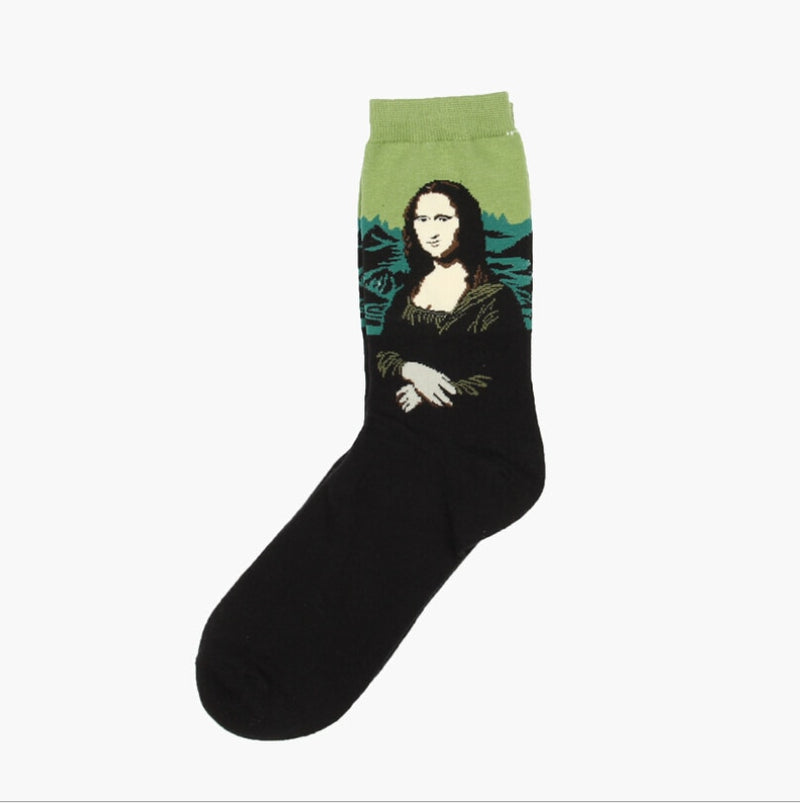 Autumn winter Retro Women New Art Van Gogh Mural World Famous Oil Painting Series Men Socks Funny Socks