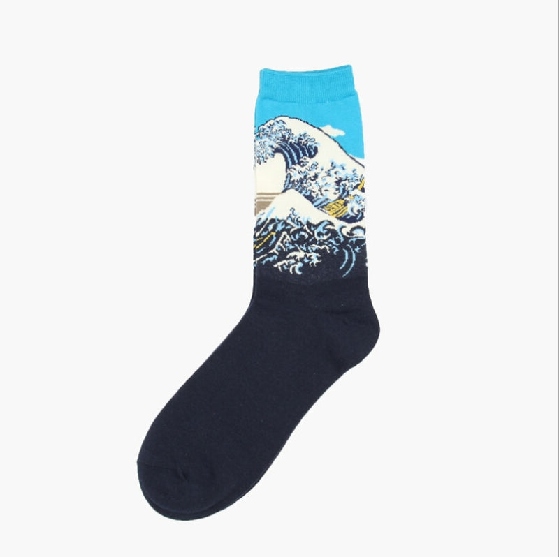 Autumn winter Retro Women New Art Van Gogh Mural World Famous Oil Painting Series Men Socks Funny Socks