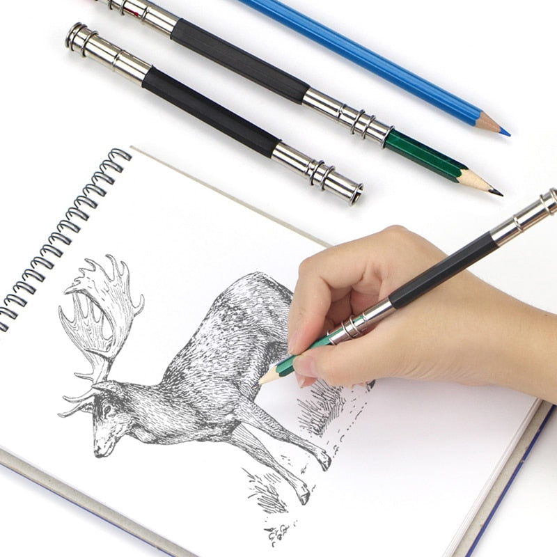 1 Pcs Adjustable Dual Head /Single Head Pencil Extender Holder Sketch – ART  Provides