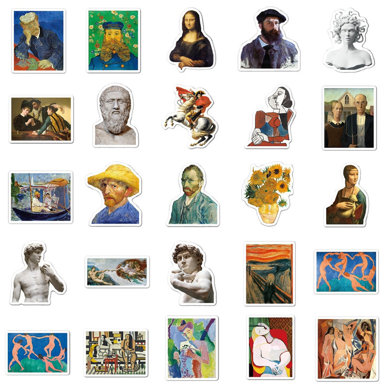 10/30/52PCS World Artist Work David Aesthetic Stickers DIY Travel Luggage Guitar Fridge Laptop Cool Graffiti Sticker Kid Decal