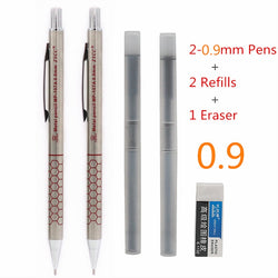 2PCS/Lot High quality metal mechanical pencil 0.5 0.7 0.9mm refills Office school student writing painting stationery