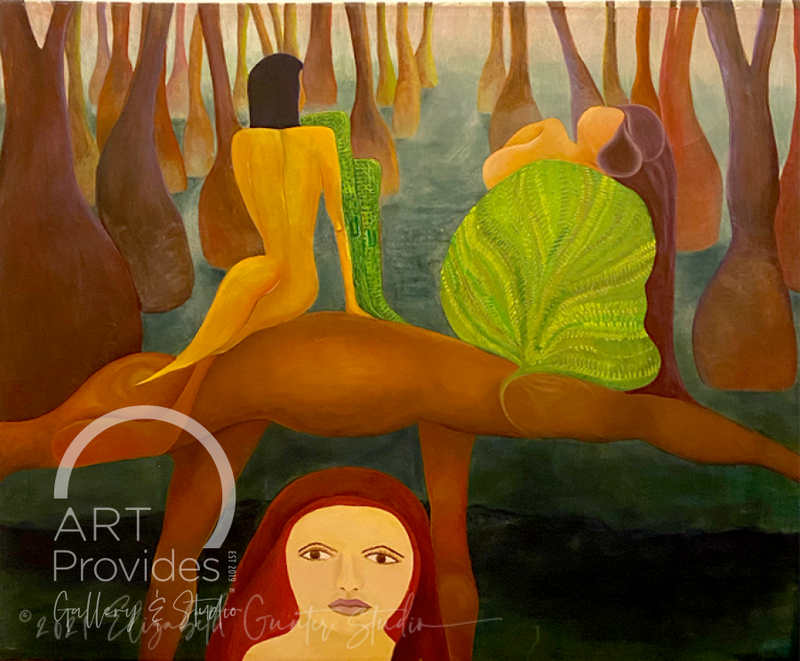 Elizabeth Gunter May I Grow Where Im Planted | Acrylic & Oil On Canvas 64X52 Art