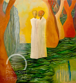 Elizabeth Gunter May I Hear And Be Heard | Mixed Media 56X60 Art